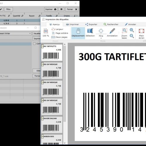 Logiciel d'impression et d'édition d'étiquette code barre Fisio Etiquette - Licence Base